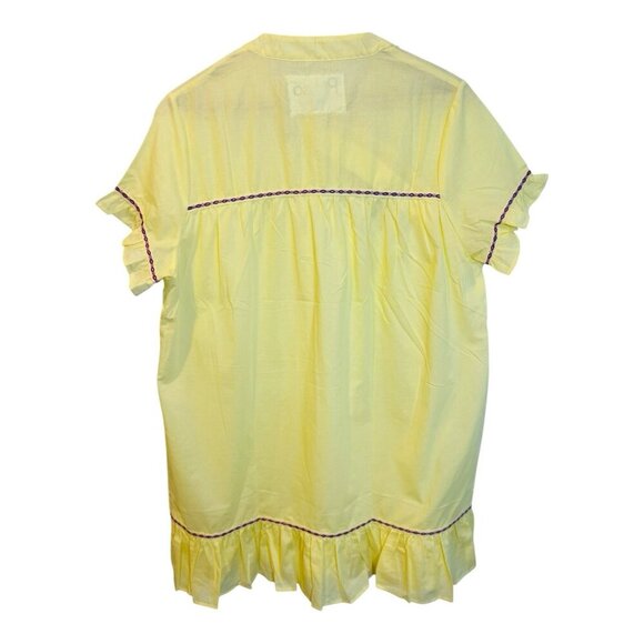 Pitusa Frog Closure Sun Dress M/L (Standard) Yellow Beach Cover Up Resortwear - Picture 3 of 8